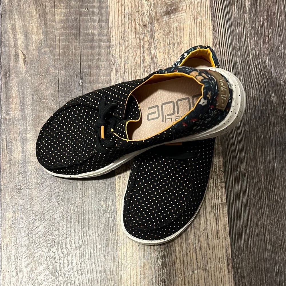 Hey Dude Black and White Slip-On Sneakers